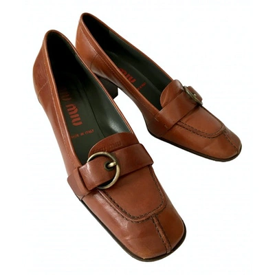 Pre-owned Miu Miu Brown Leather Heels
