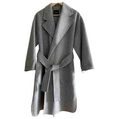 Pre-owned Theory Grey Wool Coat