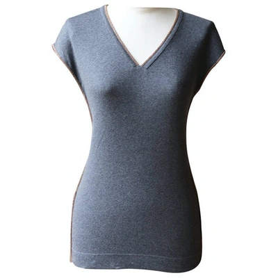 Pre-owned Brunello Cucinelli Jersey Top In Grey