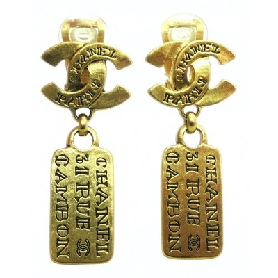 Pre-owned Chanel Cc Gold Metal Earrings