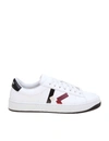KENZO SNEAKERS KOURT LACE UP IN WHITE LEATHER,11496937