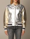 GOLDEN GOOSE BOMBER IN LAMINATED LEATHER,11497047