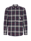 BURBERRY COLEFORD LOGO TARTAN MOTIF COTTON SHIRT,11496625