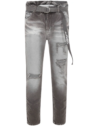 Off-white Slim Cotton Denim Jeans In Grey