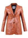 Msgm Single-breasted Jacket In Brown