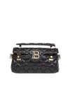 BALMAIN BBUZZ BAGUETTE B-BUZZ 26 IN BLACK QUILTED LEATHER,11496935