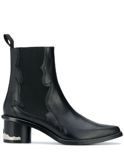 Toga Block Heel Ankle Boots In Black