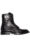 Saint Laurent Buckle-detail 30mm Ceril Ankle Boots In Black