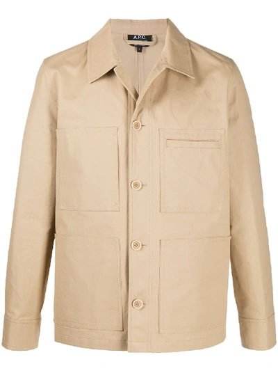 Apc Waistcoate Andre Button-up Shirt Jacket In Neutrals