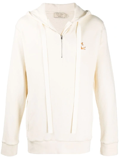 Maison Kitsuné Chillax Fox Patch Hoodie In White