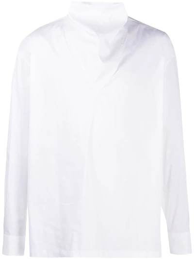 Emporio Armani High Neck Shirt In White