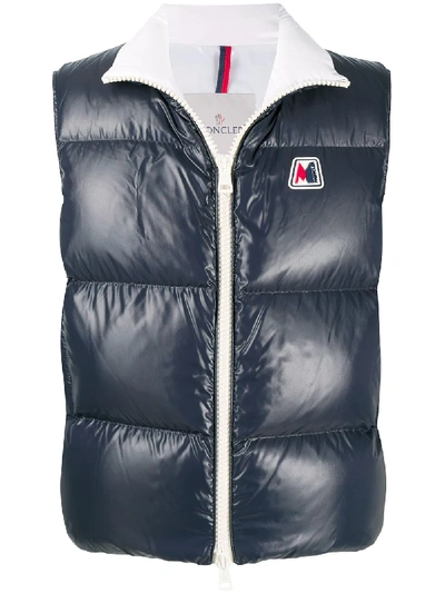 Moncler Monginevro Quilted Waistcoat In Blue
