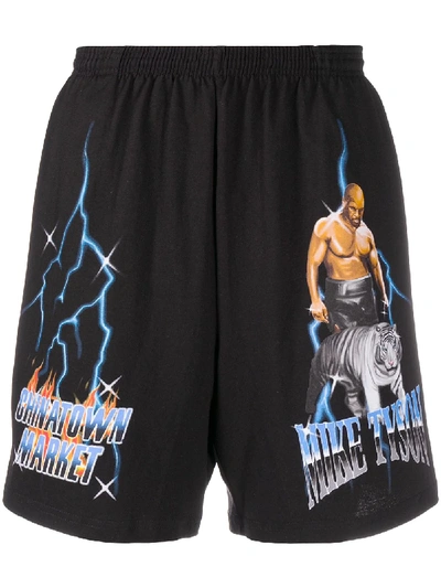 Chinatown Market Track Shorts In Black