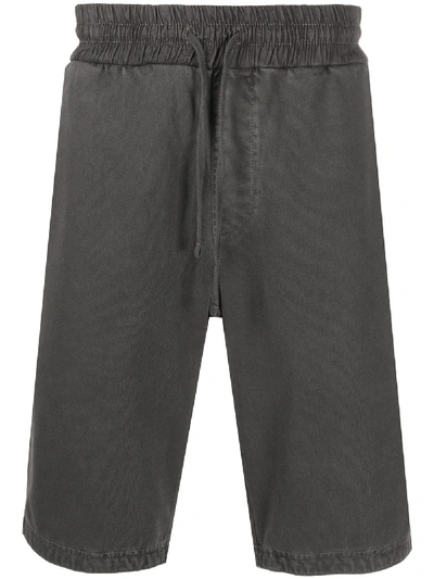 Allsaints Drawstring Waist Denim Shorts In Grey