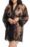 Rya Collection Darling Lace Coverup Robe In Black