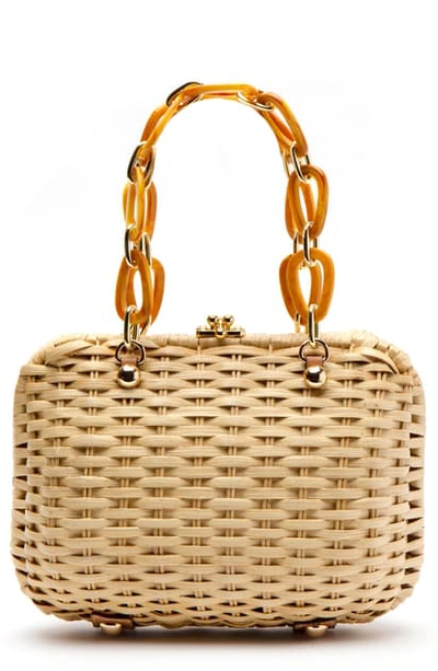 Frances Valentine Hen Woven Wicker Bag In Natural/ Natural