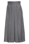 Fendi Perforated Pleated Wool Skirt In F1bgt Drum