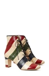 Tory Burch Women's Vienna Colorblock Stripe Leather Ankle Boots In Eel Combo