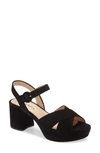 Prada Suede Platform Sandals In Black Suede
