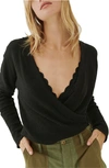 FREE PEOPLE LUPINE FAUX WRAP SHIRT,OB1167424