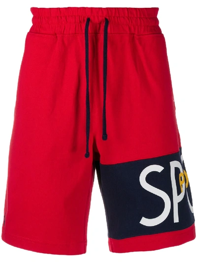 Polo Ralph Lauren Logo Drawstring Track Shorts In Red