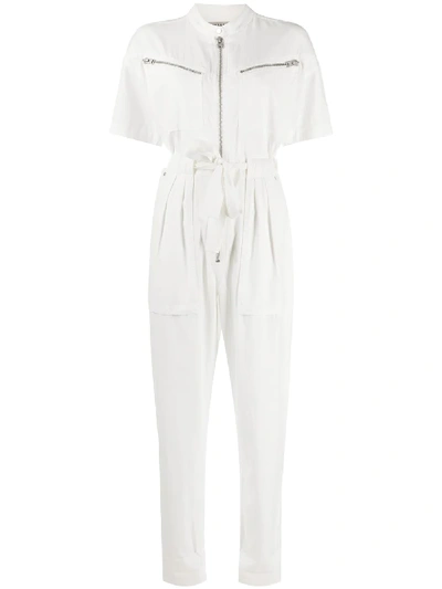 Allsaints Vola Belted Jumpsuit In Chalk White