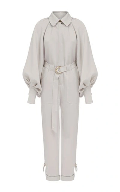 Aje Motocyclette Quilted Jumpsuit In White