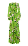ANDREW GN FLORAL SILK MAXI DRESS,810274