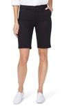 Nydj Stretch Cotton Blend Twill Bermuda Shorts In Black