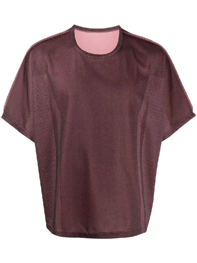 Issey Miyake Plain Boxy T-shirt In Pink