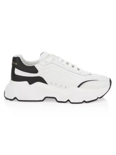Dolce & Gabbana Men's Daymaster Lace-up Trainers In White Black