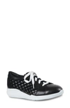 Munro Emmie Wedge Sneaker In Black Leather