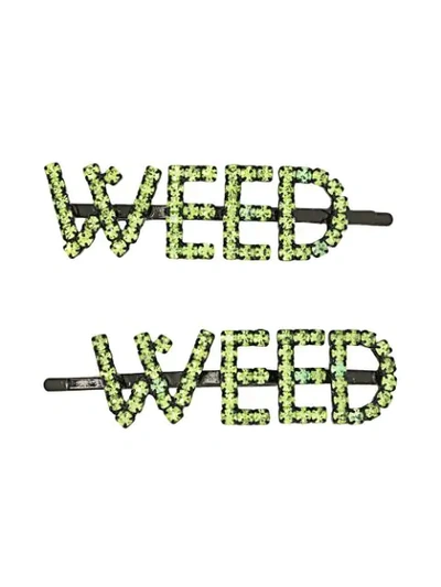 Ashley Williams Weed Hair Pin In Green
