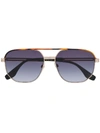 Marc Jacobs 58mm Gradient Aviator Sunglasses In Gold Havana/ Dark Grey Grad