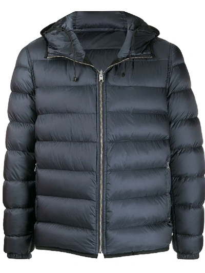 Ten C Hooded Down Jacket In Blue