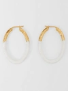 BURBERRY ENAMEL AND GOLD-PLATED HOOP EARR