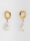 BURBERRY BURBERRY PEARL DETAIL GOLD-PLATED CHAIN-LINK EARRINGS,80319941
