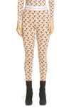 Marine Serre Crescent Moon Print Leggings In Neutrals