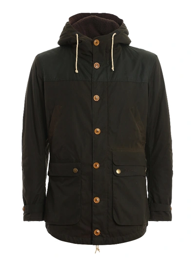 Barbour Hereford Single-breasted Coat In Dark Green