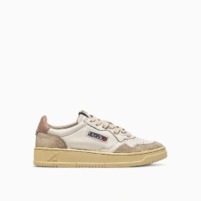 Autry 01 Low Sneakers Aulwls32 In Leat/suede Wht/pink