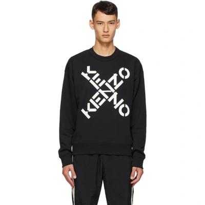 Kenzo Black Sport Sweater In Black,white