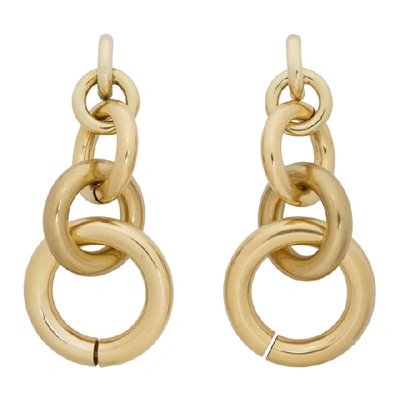 Laura Lombardi Isa Hoop Chain Earrings In Brass
