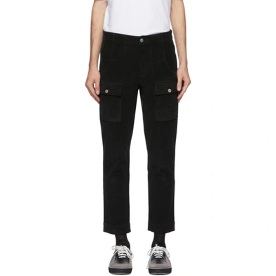 Palm Angels Straight-leg Cargo Trousers In Black
