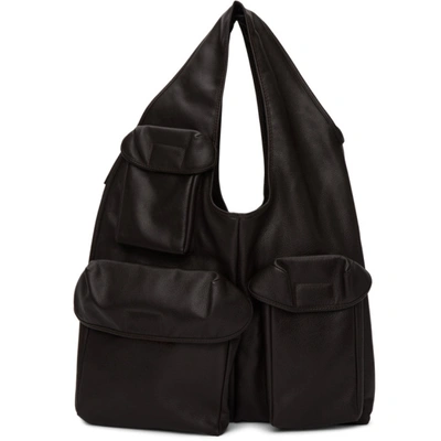 Lemaire Brown Reporter Bag In 481 Midnigh