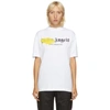 PALM ANGELS PALM ANGELS WHITE AND YELLOW LOS ANGELES LOGO SPRAYED T-SHIRT