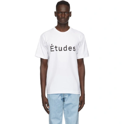 Etudes Studio Organic Cotton T-shirt With Contrasting Logo Print In White