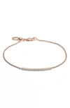 Monica Vinader 'skinny' Diamond Bracelet In Rose Gold