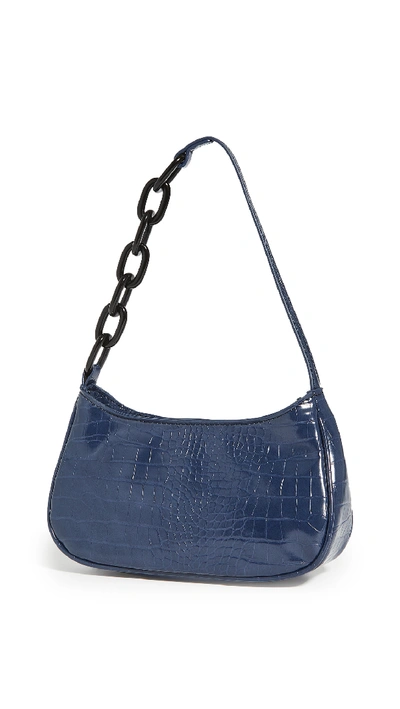 House Of Want Newbie Baguette Bag In Navy Croc