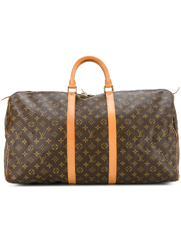 Pre-Owned Louis Vuitton Keepall 55 Luggage Bag In Brown | ModeSens
