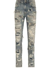 Represent Shredded Distressed Skinny Jeans In Blue